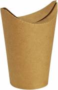 Bæger 137mm Ø90mm m/foldelåg brun PLA/pap 16/12oz 50stk/pk