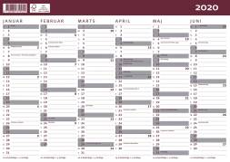 Kartonkalender halv&aring;rs A4 30x21cm 8590 00