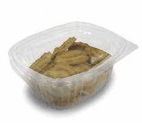 Plastbakke m/hængslet låg oval A-PET 500ml V00512P 600stk/kar