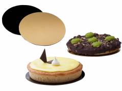 Kagepap med øre guld/sort Ø9cm 200stk/pak