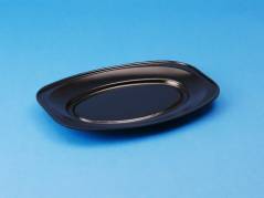 Cateringfad skum sort 350×250×30mm oval 90stk/pak
