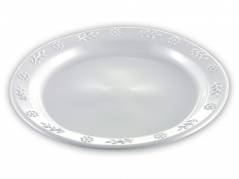 Tallerken flad rund plast hvid &Oslash;23cm 50stk/pak