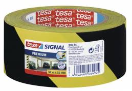 Tape tesa advarselstape PVC 48mmx66m gul/sort 58130