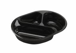 Ovnbakke C-PET sort 3-rum oval 955ml 240x180x40mm 240stk/kar