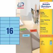 Etiket Avery blå 105x37mm 1600stk/pak