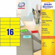 Etiket Avery gul 105x37mm 1600stk/pak