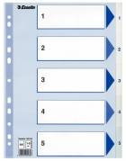 Register PP Esselte A4 1-5 m/hvid kartonforblad