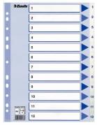 Register PP Esselte A4 1-12 m/hvid kartonforblad