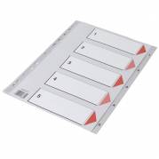 Plastregister Q-Line A4 1-5 grå m/kartonforblad