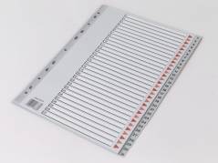 Plastregister Q-Line A4 1-31 grå m/kartonforblad
