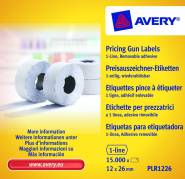 Prisetiketter Avery 1 linje hvid 26x12mm aftagelig 1500stk