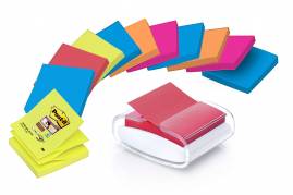 Dispenser plast hvid t/z-notes R-330 76x76mm inkl. 12 blokke