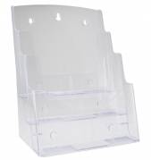 Brochureholder bnt klar A4 3 rum bord/væg 297x210mm