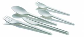 Gaffel plastik CPLA hvid 17cm 50stk/pak