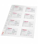 Plastlomme Esselte t/visitkort A4 klar t/16 kort 10stk/pak