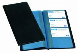 Visitkortmappe t/ 96 kort 125x255mm sort 3550