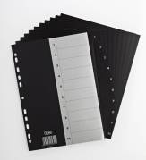 Plastregister Elba A4 1-10 m/forblad sort