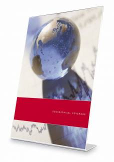 Brochureholder Office DEPOT A4 klar L-form t/bord skr&aring;