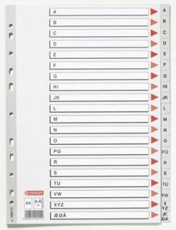 Plastregister Esselte A4 A-&Aring; gr&aring; m/kartonforblad 100111