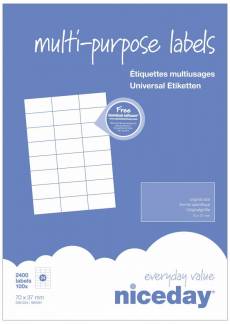 Multilabel niceday A4 3951234 70,0x37,0mm 100ark/pak 24/ark