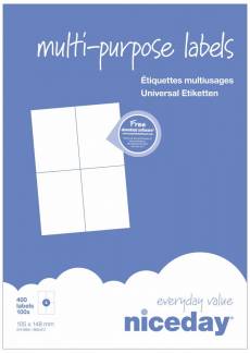 Multilabel niceday A4 3741966 105,0x148,0mm 100ark/pak 4/ark