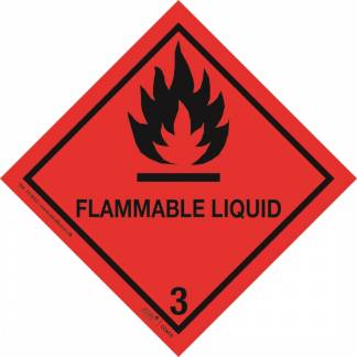 Fareetiket Klasse 3 r&oslash;d/sort 100x100mm ADR 250stk