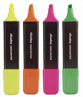 Tekstmarker niceday ass. 4stk/s&aelig;t