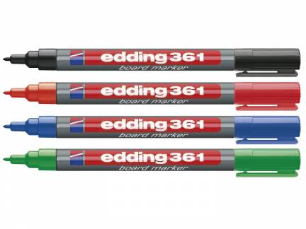 Whiteboardmarker Edding 361-4 1mm ass. 4stk/s&aelig;t
