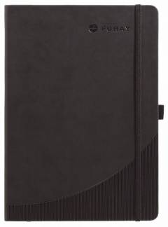 Notesbog FORAY m/linjer sort A4 hardcover deluxe 96bl