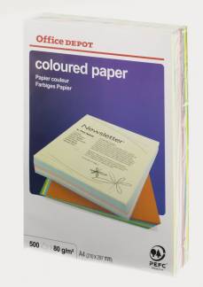 Kopipapir Office DEPOT 80g A4 ASS. 10x50ark, 500ark/pak