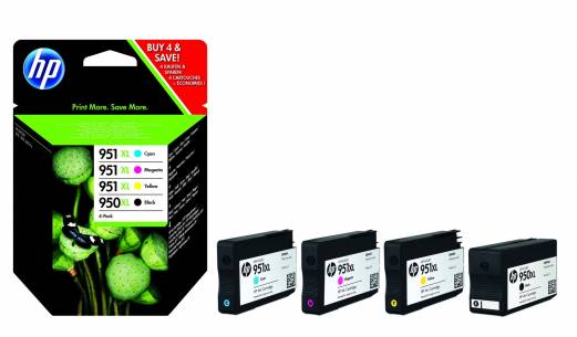 HP 951 CMY/950 Blk Ink Crtg Cmbo 4-pack