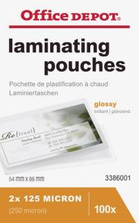 Lamineringslommer OD blank 54x86mm 125mic 100stk/pak