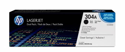 Color LaserJet 304A black (2) dual-pack