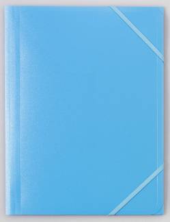 Plastmapper C4 OD bl&aring; m/3 klapper & elastik.