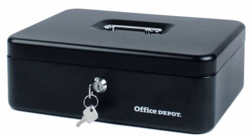 Pengekasse Office Depot sort 300x217x100mm
