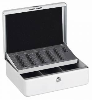 Pengekasse Esselte hvid 310x250x120mm m/m&oslash;ntindsats