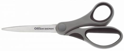 Saks Office DEPOT gr&aring; h&aring;ndtag 21cm softgrip 5620086