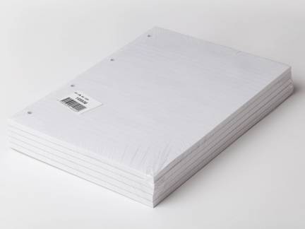 Standardblok 4 huller lin. toplimet 60g hvid A4