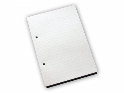 Standardblok 2 huller lin. 60g hvid A5