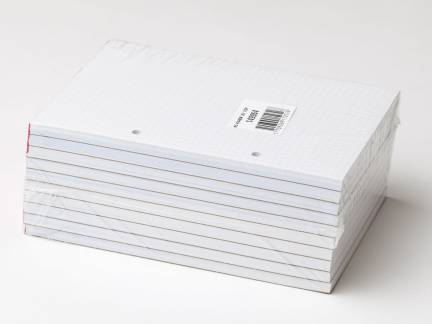 Standardblok 2 huller kvadr. toplimet 60g hvid A5