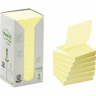 Post-it z-notes gul 76x76mm genbrug 16blk/pak