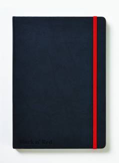 Notesbog Oxford Black N´Red A5 sort linieret hard cover