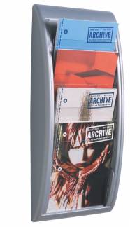 Brochureholder A4 v&aelig;g Paperflow s&oslash;lv 4 rum 4061.01