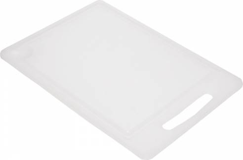 Skærebræt m/saftrille 36x25x0,8cm hvid nylon plast