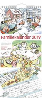 Familiekalender m/illustrationer 23x50cm 19 0661 00