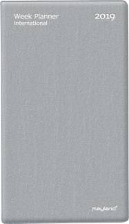 Weekplanner uge tv&aelig;rformat vinyl s&oslash;lv 9,5x17cm 19 0854 00