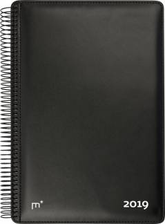 Ugekalender Diplomat m/spiral kunstskind sort 17x24,5cm 19 1945 00