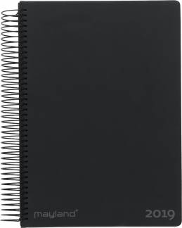 Dagkaleder A5 1-dag kunstskind sort 15x21cm job/privat 19 2009 00