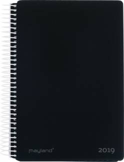 Spiralkalender h&aring;rd PP sort 12x17cm 1dage/side 19 2100 00