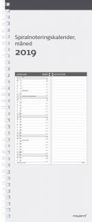 Spiralnoteringskalender m&aring;ned h&aring;rd PP 11,5x29,5cm 19 2220 00